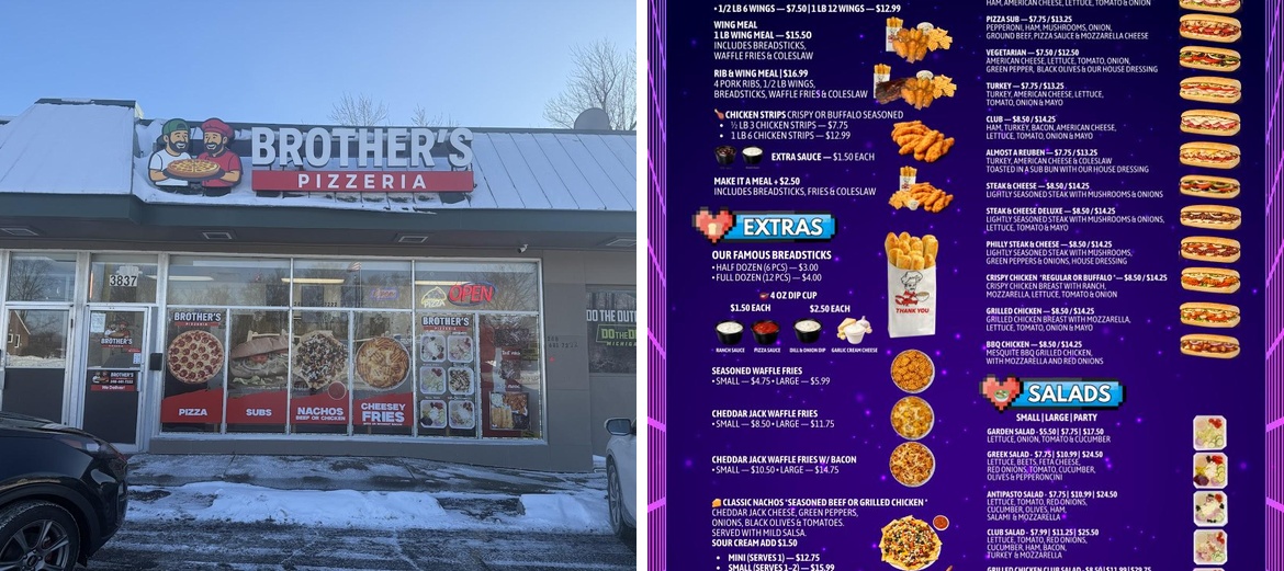 Brother's Pizzeria Menu
