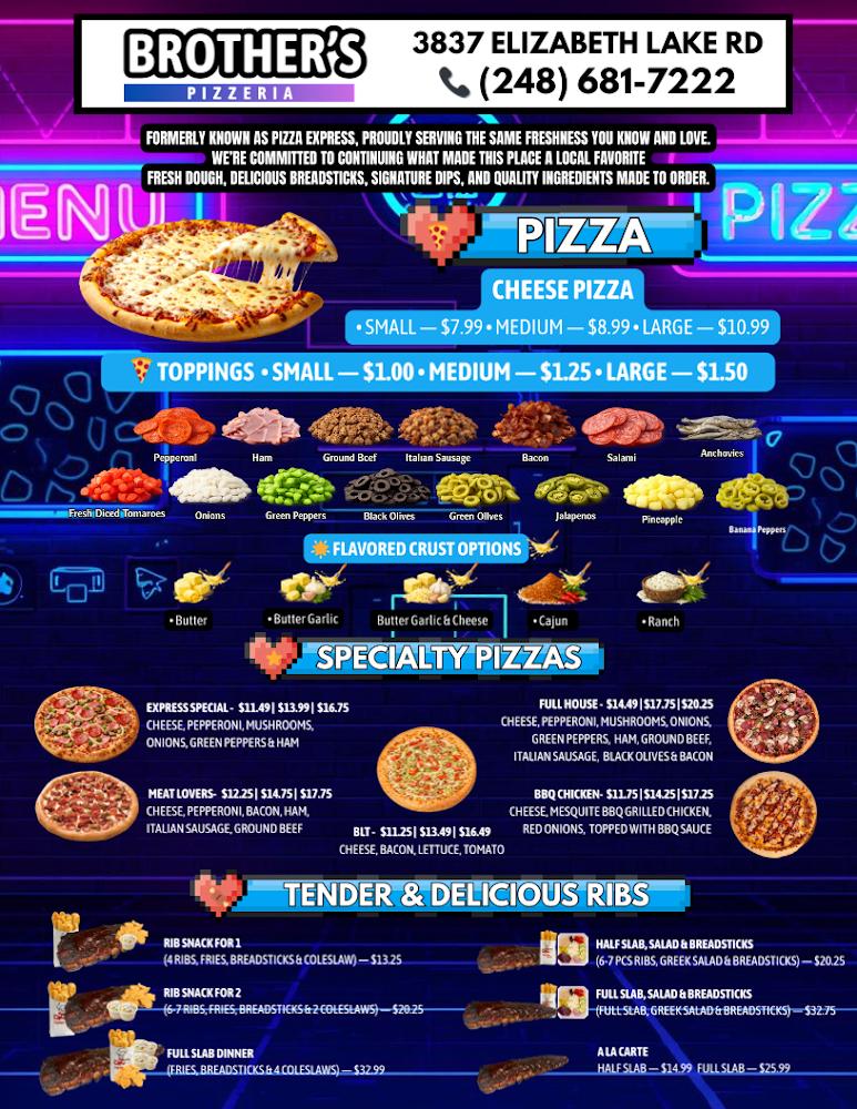 Brother's Pizzeria Menu image 2